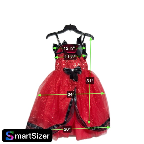 Sequins Red Mesh Flower Girl Dress Child LC Christmas Wedding Pageant Costume - Picture 3 of 7